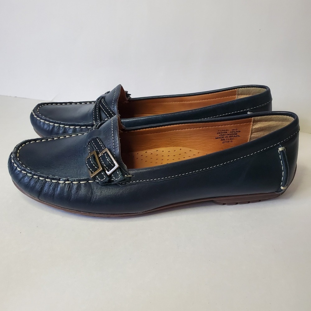 Ll‎ Bean Womens Leather Blue Driving Mocs Shoes Size 7.5 (M) B